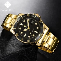 wwoor brand men watches 2021 luxury gold black watch men sports diving quartz wrist watch auto date waterproof relogio masculino
