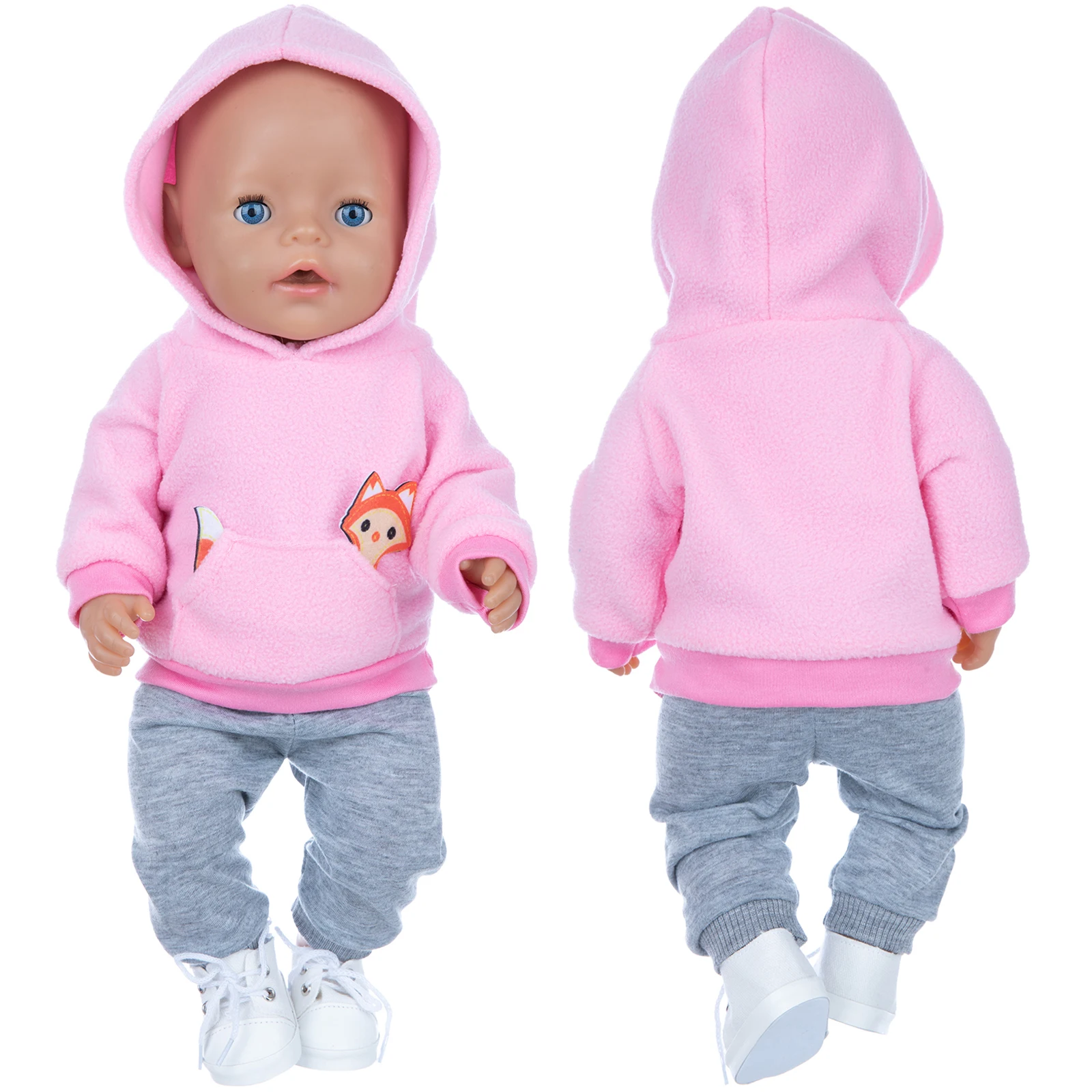 Кукольный костюм для новорожденных теплый розового цвета лисы кукол 17 дюймов 43