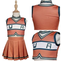 my hero academia asui tsuyuochaco uraraka cosplay costume kid children cheerleader uniform skirt outfits