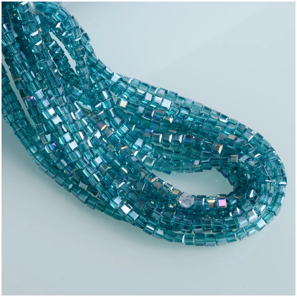 Китайская Фабрика бусин AB цветные 3 мм кубические бусины DIY ювелирные стеклянные