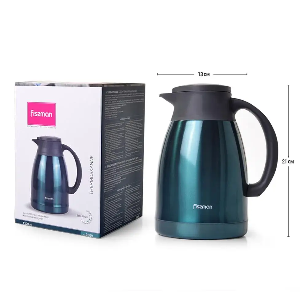 Вакуумный кофейник FISSMAN 1200 мл термос с двойными стенками из нержавеющей стали