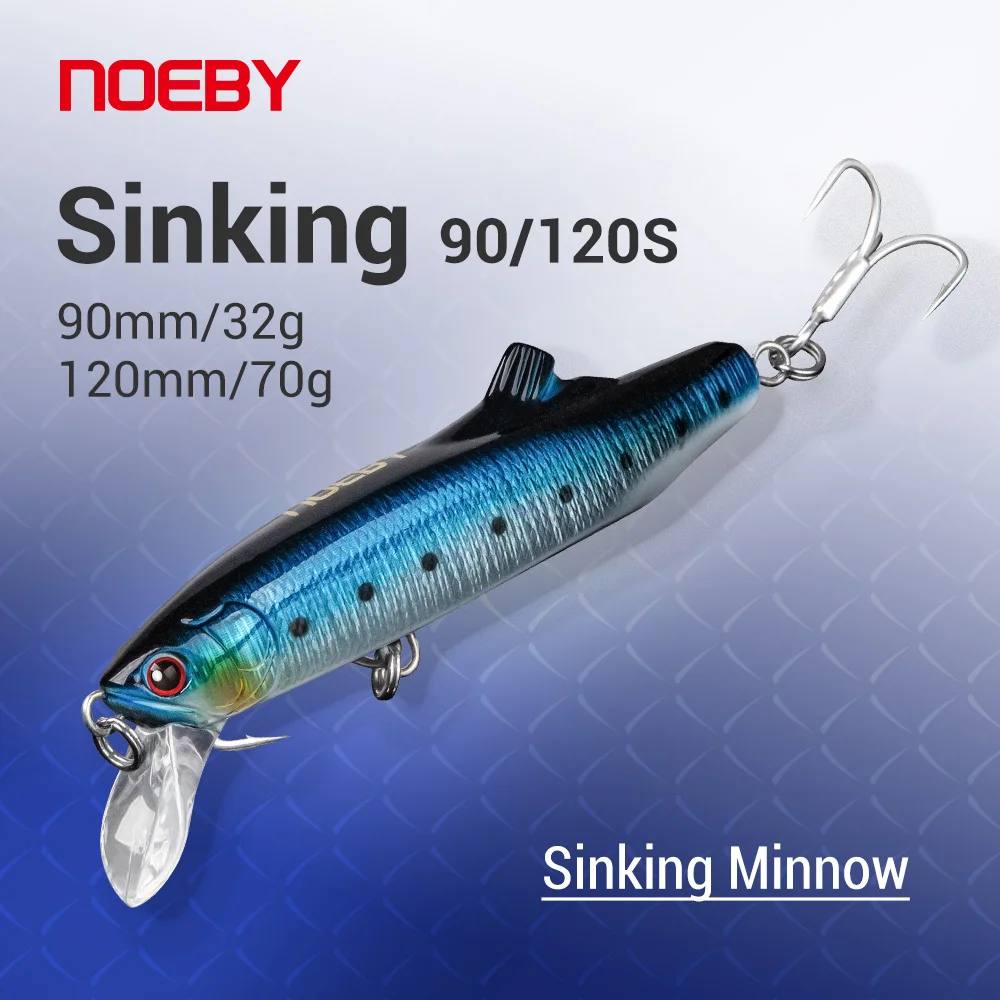 

Noeby Sinking Minnow Fishing Lures 90mm 32g 120mm 70g Long Casting Wobblers Artificial Hard Baits Sea Bass Fishing Tackle
