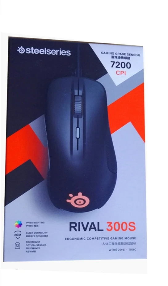 Игровая мышь Steelseries RIVAL 300S 7200 DPIOptical, светодиодный, эргономичная, Dota 2, аксессуары для компьютера, брендовая игровая мышь - Цвет: Rival 300S