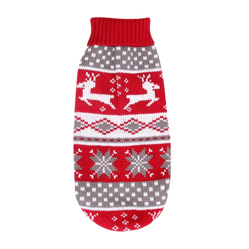 Warm Knitted Dog Christmas Sweater Winter Cartoon Reindeer Chihuahua Pet Clothes For Small Medium Dogs Clothing | Дом и сад