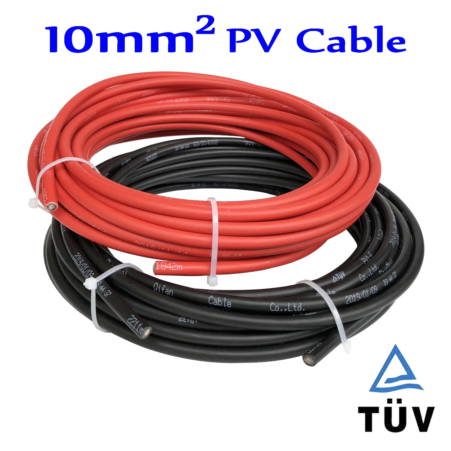 

Free Shipping!! 10mm2 PV Cable Tinned-copper conductor+XLPE Insulation+PVC Jacket solar panel connection Extension solar cable