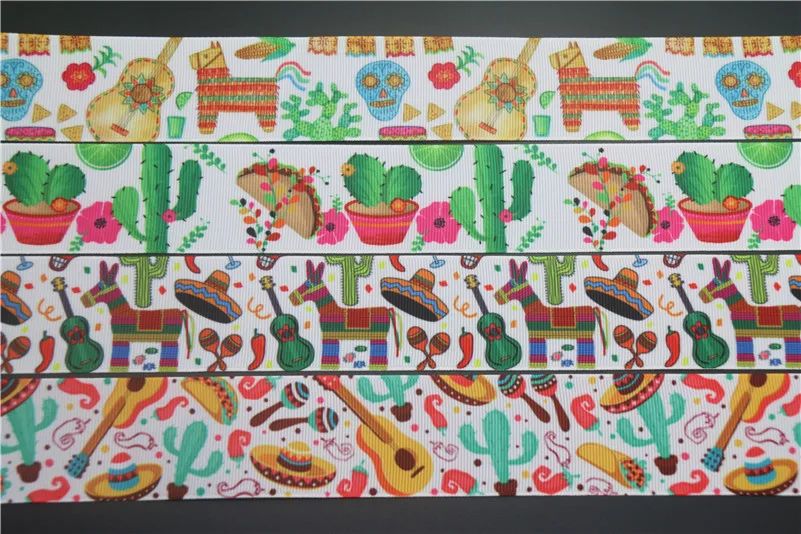 DHK 1 5 'Ƌ ярдов Мексика Кактус Гитары напечатан grosgrain ленты ленточный аксессуар