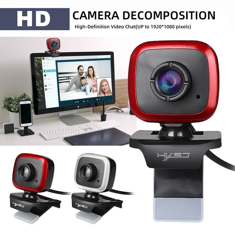 Мини веб камера 480P с микрофоном Pro для ПК компьютеров ноутбуков ТВ ЖК монитор