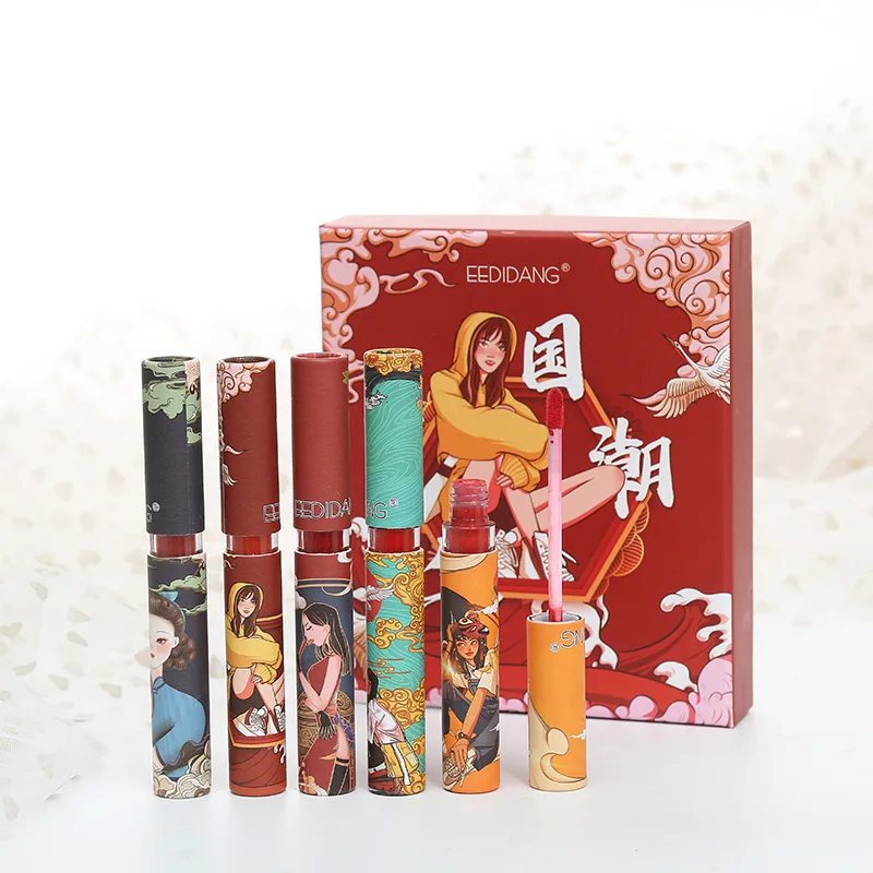 

5pcs/set Makeup Soft Mist Velvet Lip Glaze Moisturizing Matte Lip Gloss Waterproof Lipstick Set