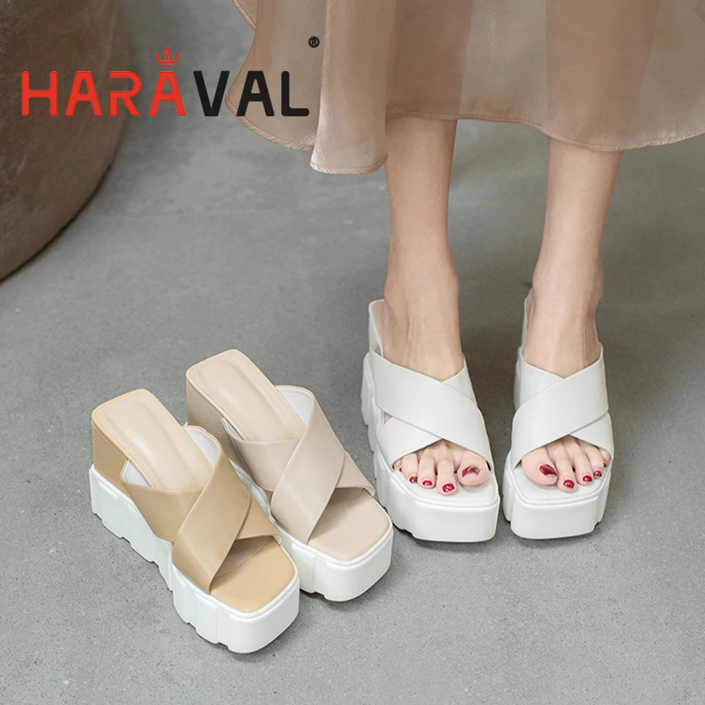 

Сланцы женские на толстой подошве, из натуральной кожи, белые/коричневые