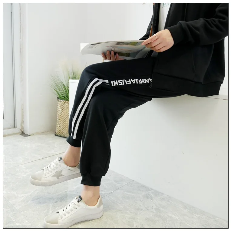 2021 весна осень размера плюс штаны для женщин свободного покроя в полоску с