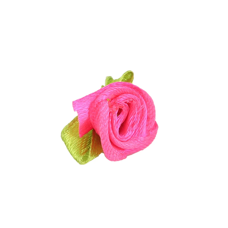 

100pcs 10mm Mix Color Small Rose Flower Mini Handmade Satin Ribbon Rose Head Wedding Scrapbooking Decoration Clothes Accessories