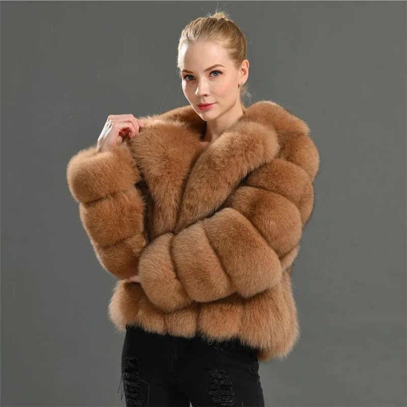 Women's Clothing Faux Fur Coat Jacket 2022 Cool Street Outerwear Fluffy Covered Button Turn-down Collar Biker Leather Female