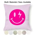 Чехол для подушки с изображением молнии болта, наволочка для подушки, хлопчатобумажная льняная наволочка с изображением льняной улыбки, модная популярная наволочка для колледжа Tumblr Pinterest