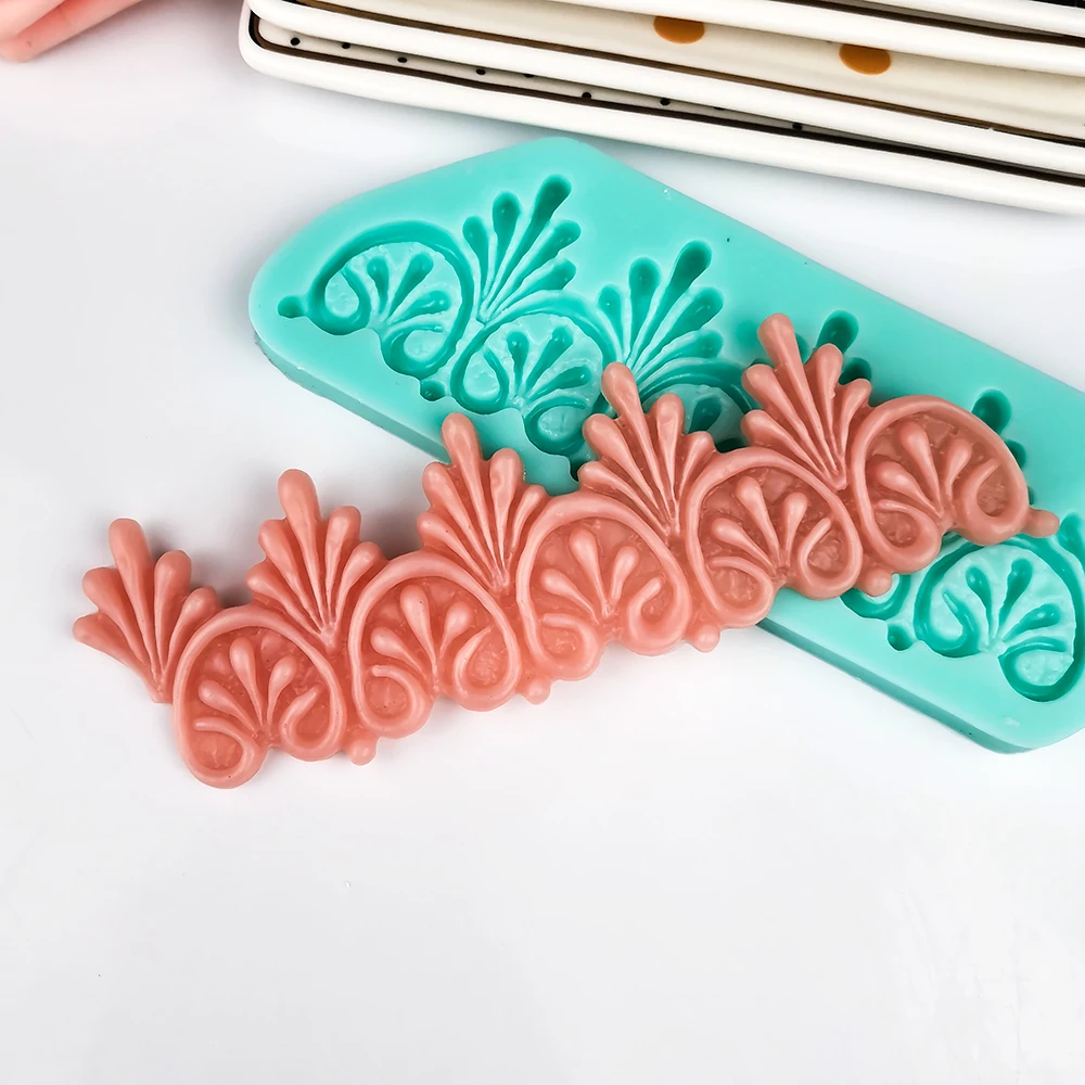 

European style embossed embossed edge silicone fudge silicone mold birthday cake decoration chocolate mold