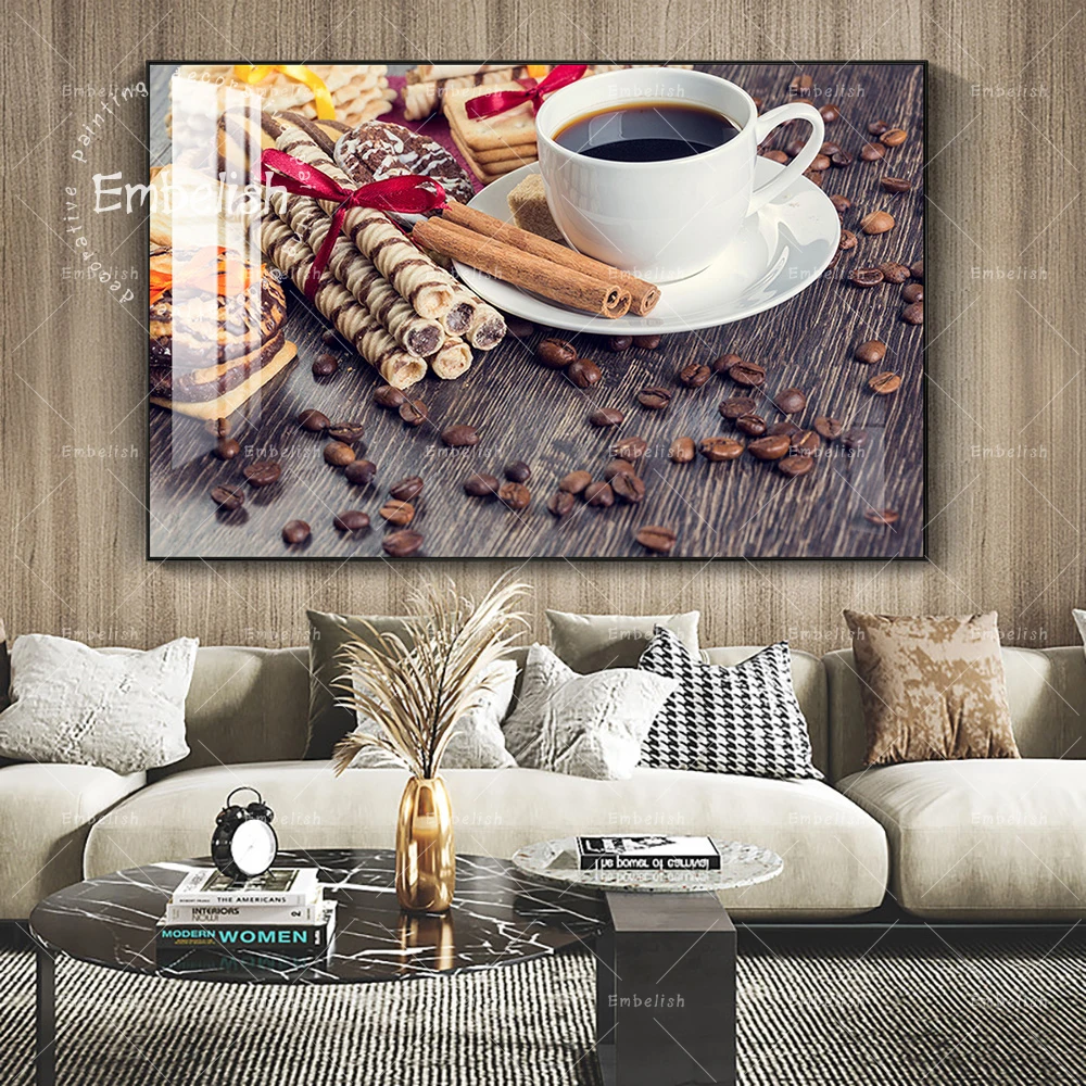 

1 Pieces Modern Artworks For Dinning Room Coffee And Bean Kitchen Home Decor Wall Art Fashion Artworks HD Print Canvas Paintings