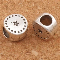 dots star round big hole charm beads fit european bracelets jewelry diy l1444 25pcs 10x10x6 5mm zinc alloy