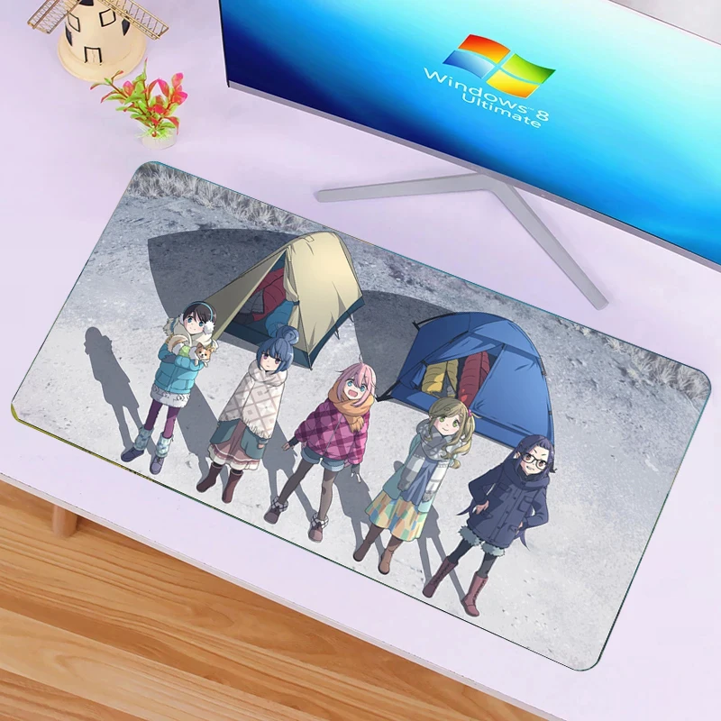 

Большой коврик для мыши yulu Camp с аниме, персонализированный Настольный коврик, нескользящий офисный коврик для мыши, моющийся игровой коврик...