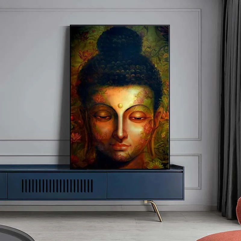 

Abstract Colorful Buddha Head Canvas Art Paintings Modern Home Wall Decor Canvas Pictures Buddhism Decorative Canvas Prints
