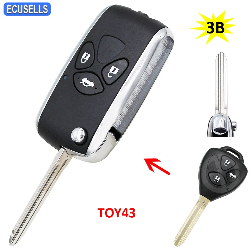 Модифицированный флип 2/3/4 кнопка дистанционного ключа автомобиля чехол для Toyota