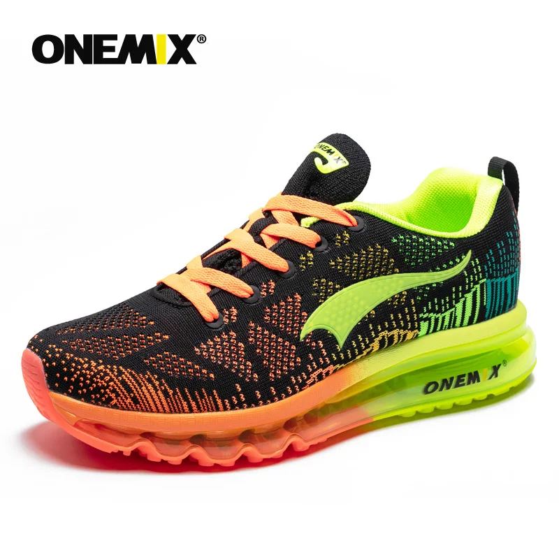 ONEMIX Running Shoes Summer Men Sneakers Breathable Mesh Outdoor Air Cushion Colorful Reflective Athletic Shoes Jogging Shoes