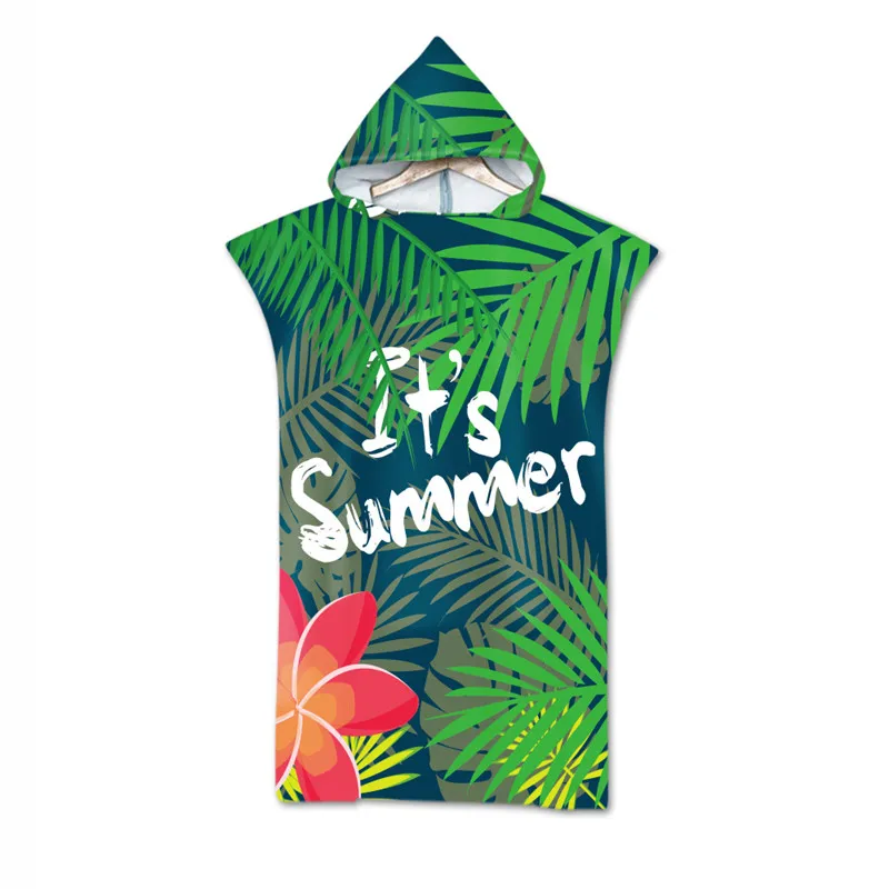 Банное пляжное полотенце для бассейна халат из микрофибры с капюшоном серфинга