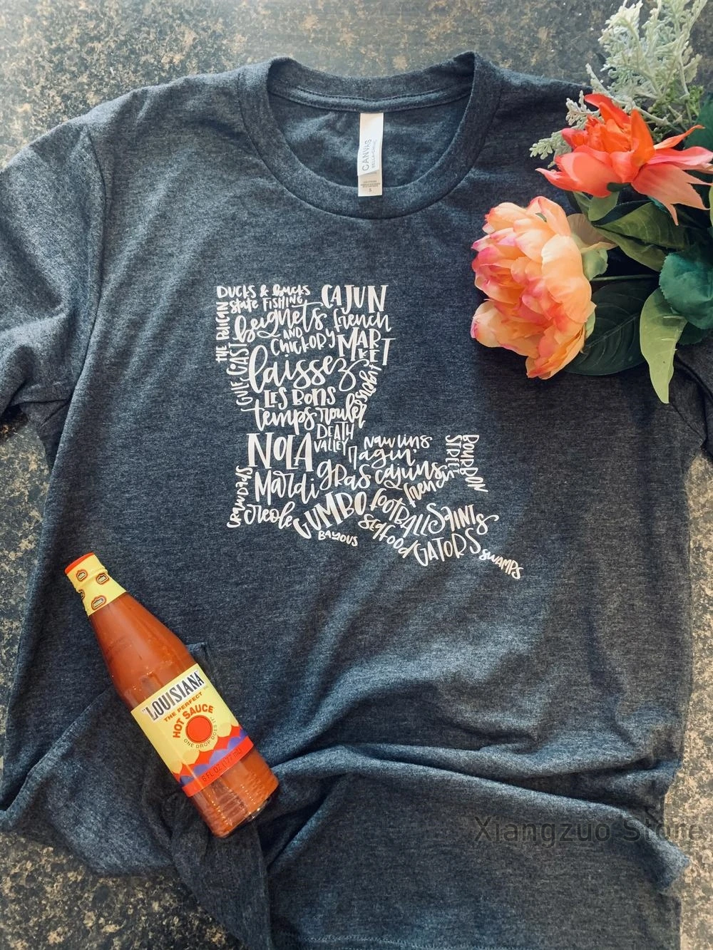 Футболка с Луизианой надписью хлопковая Повседневная мужская футболка женские