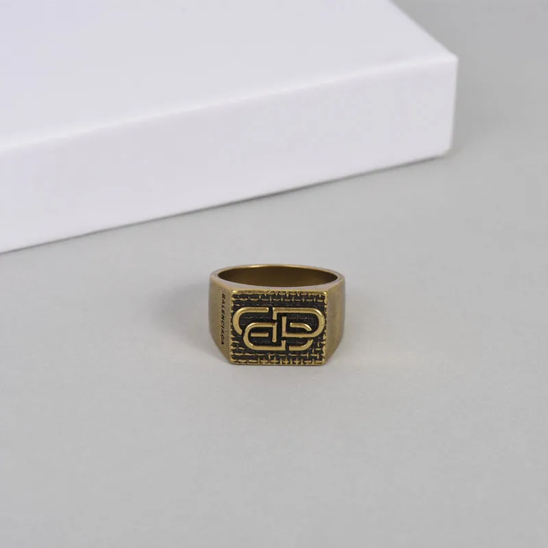 

Винтажное состаренное кольцо с надписью, двойное кольцо, парные аксессуары, новинка 2021