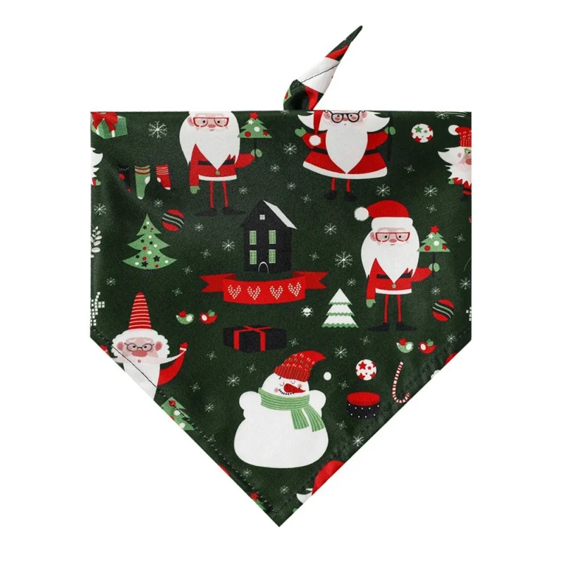 Рождественский бандана для собак с милым принтом лося нагрудники большой шарф