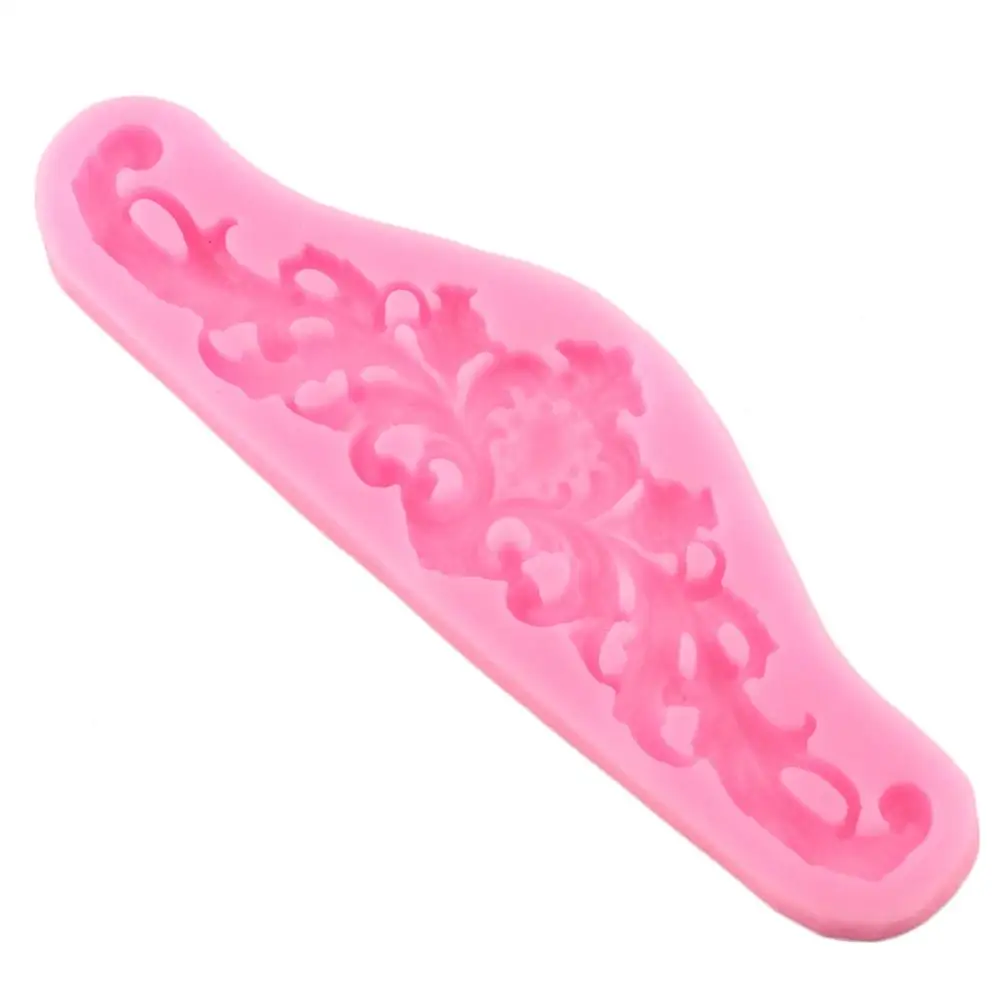 3D ремесло барокко рельеф силиконовые формы для тортов кайма мастики пресс форма