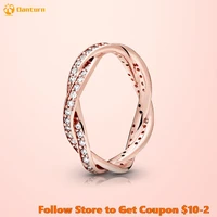 925 sterling silver women rings rose golden sparkling twisted lines rings for women jewelry anniversary