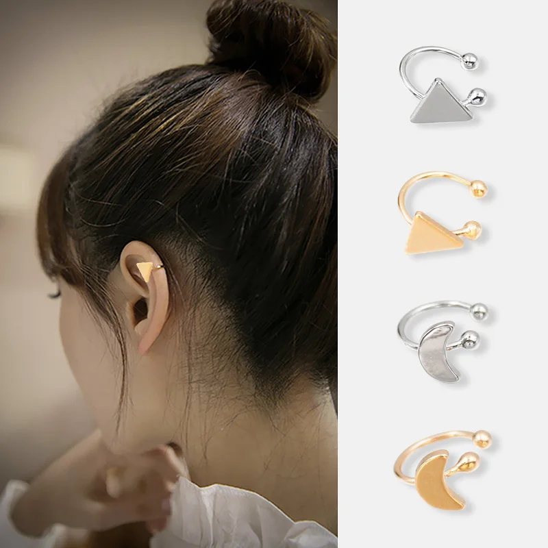 Классические женские серьги 1 шт. золотые серебряные медные луна клевер звезда