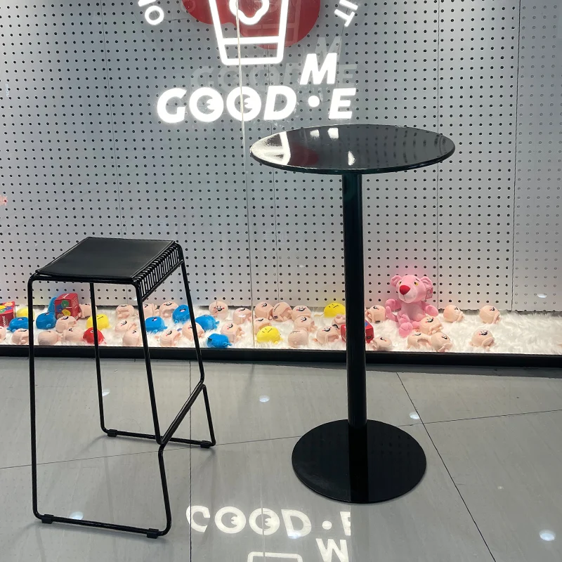 Современный простой круглый обеденный стол барный магазин молочного чая