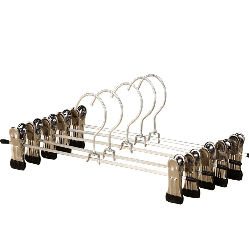 

Clothes Rack Hangers Stand Clips For Pants Electro Galvanizing Adjustable Closet Organizer For socks Hangers Wardrobe Rack Clips