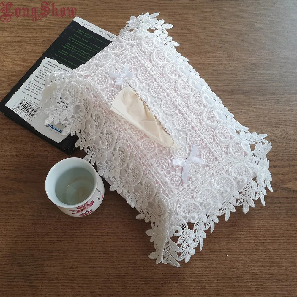 Unique Creative Design Home Household Hotel Table Decorative Embroidered Plaid Elastic Band White Grey Taupe Tissue Box Cover|tissue box cover|tissue
