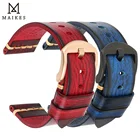 Ремешок MAIKES для мужских часов, винтажный браслет из натуральной кожи для Panerai Fossil Casio SEIKO, 20 мм 22 мм 24 мм