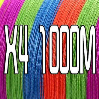 4 Strands 1000M JOF 300 м 500 м 1000 м 4 нити 8 нитей многоцветная PE плетеная леска многонитевая проволока - Цвет: 4 Strands 1000M