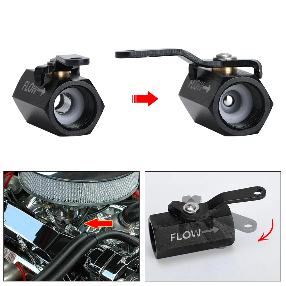 

Free Shipping AN6 6AN Aluminum Inline Fuel Filter Shut Off Valve Cut Off w/ Cable Lever Black 1Pcs PQY-FSV06