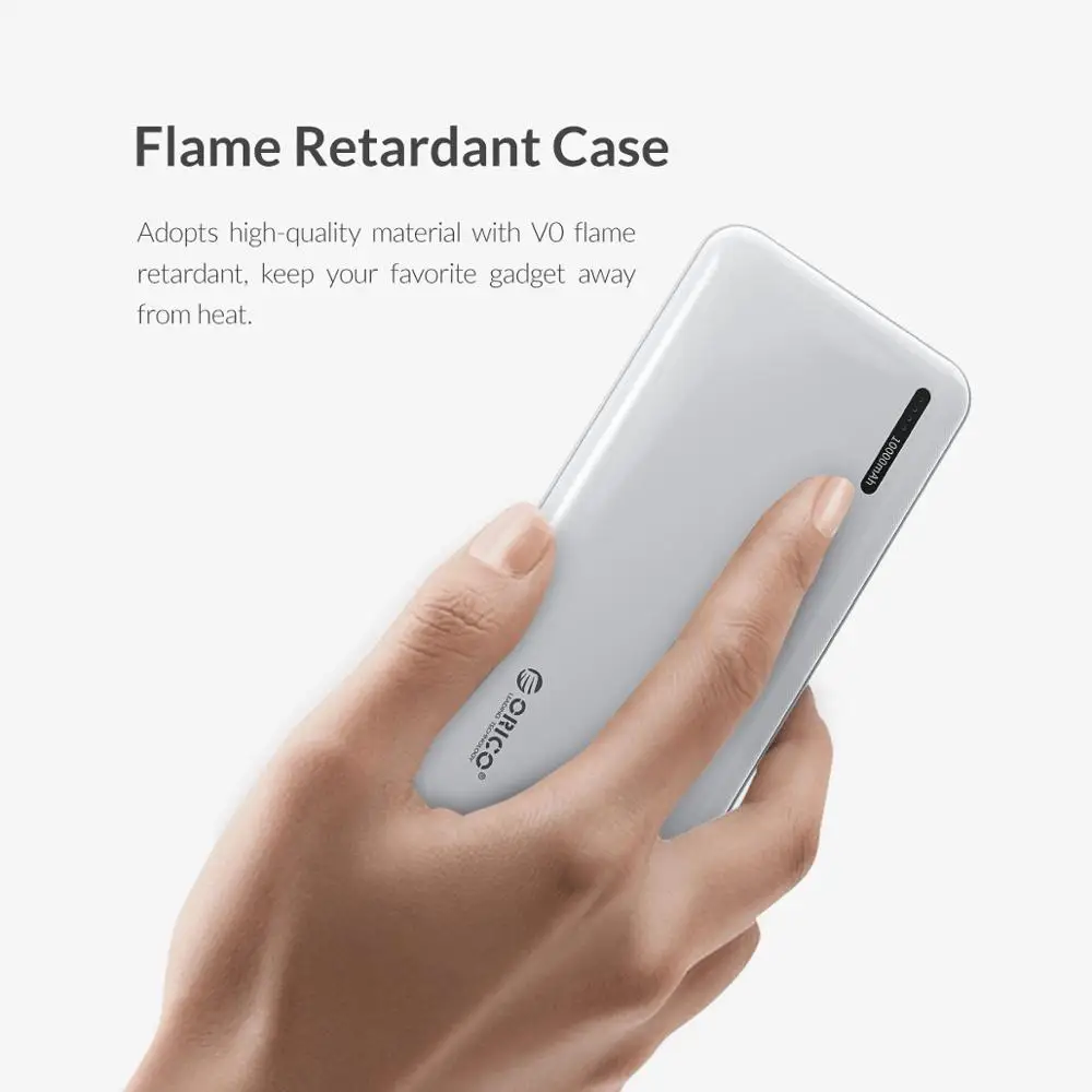 Внешний аккумулятор ORICO для iphone Xiaomi тонкий Type C|Внешние аккумуляторы| |