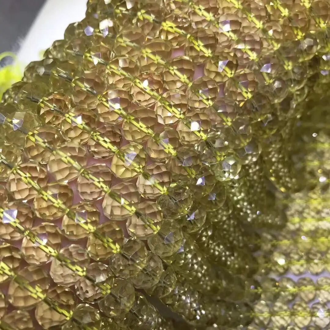 Бусины россыпью лимон кварц круглый граненый 8/10 мм оптовая продажа для