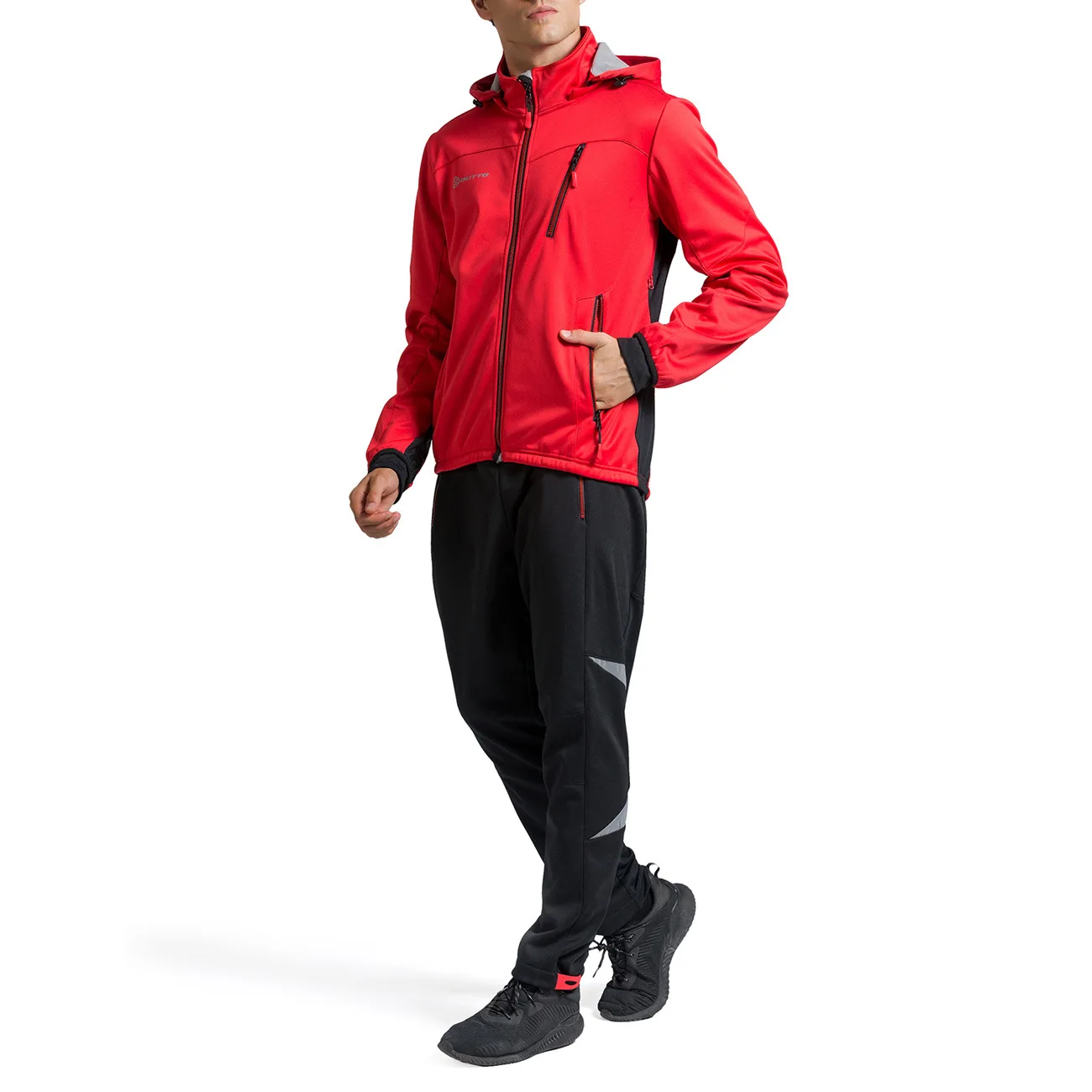 1 комплект ветрозащитная мужская куртка для бега зимнее флисовое термобелье