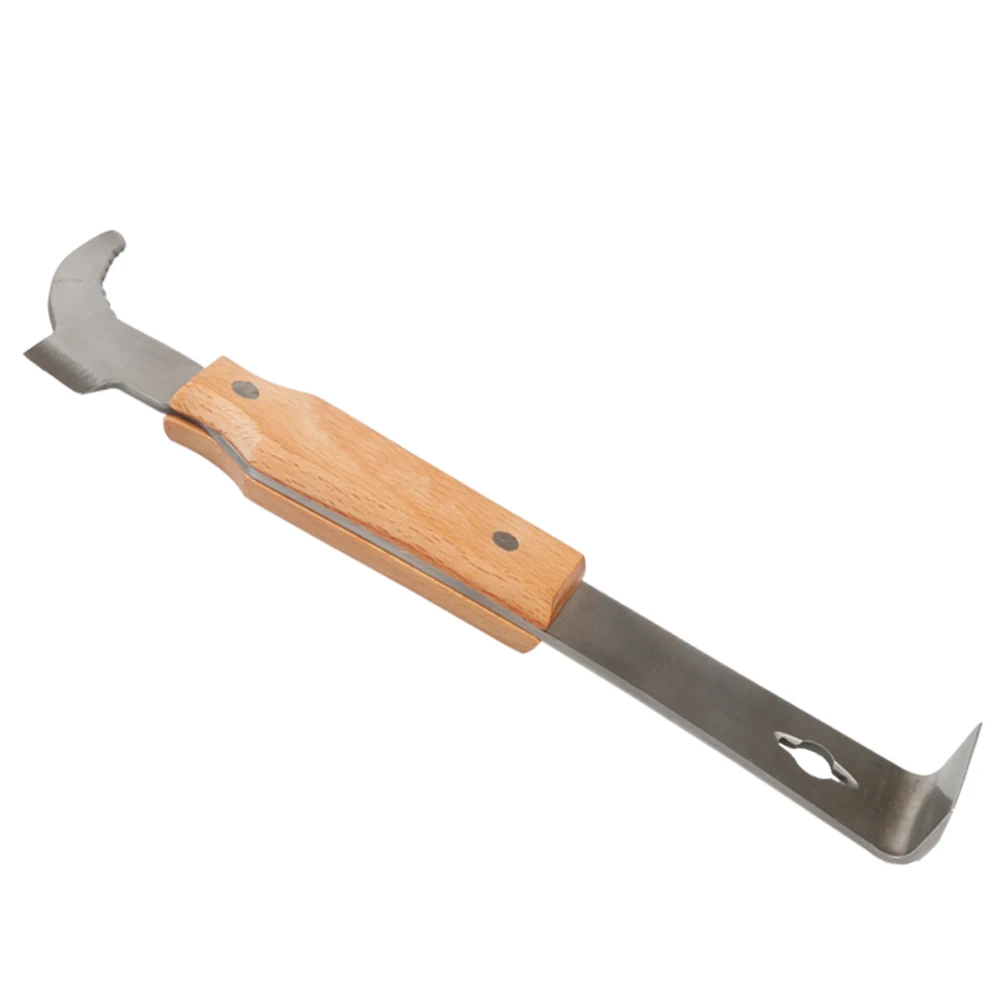 Пчеловодство пчелиный улей инструменты J Тип с деревянной ручкой резки мед нож продукт скребок для улья