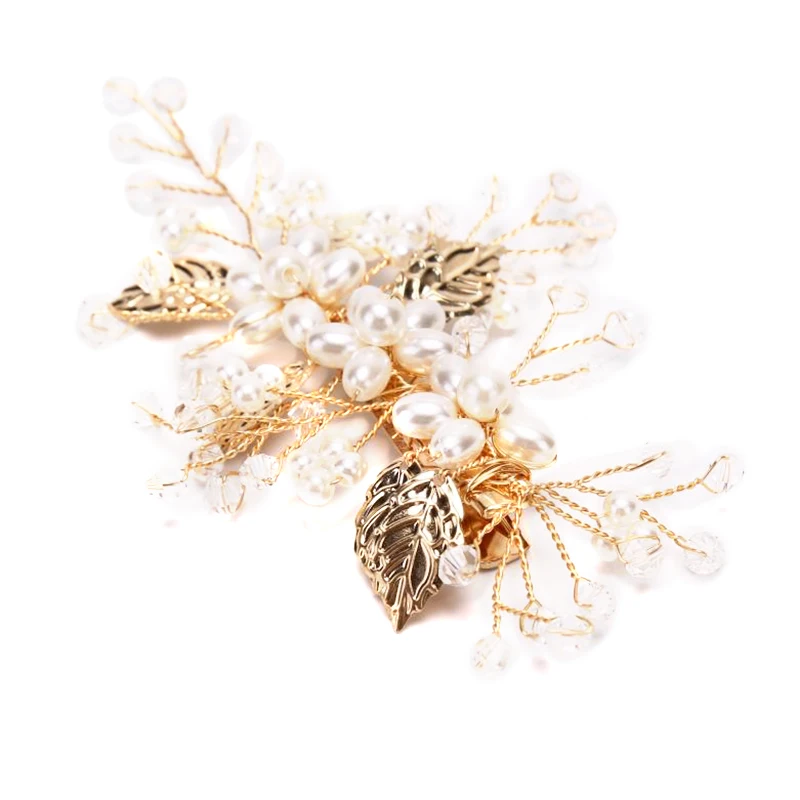 1pcs Leaf Barrette Alligator Hair Clip Baroque Pearl Hairpins Headdress Headpiece Goddess Wedding Accessories Jewelry | Украшения и