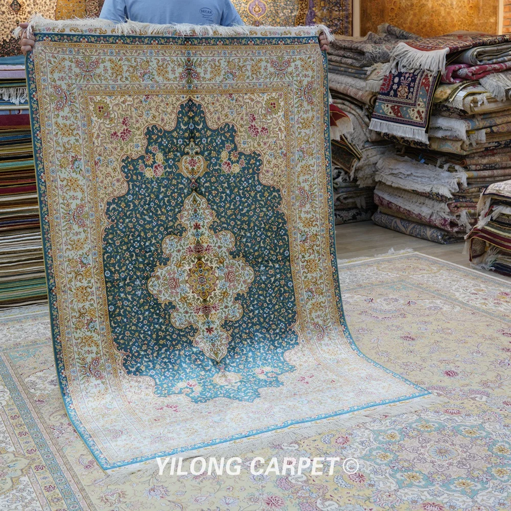 Yilong 4 'x 6' Kerman ручная работа выгодная цена ковер тонкие qum шелковые коврики