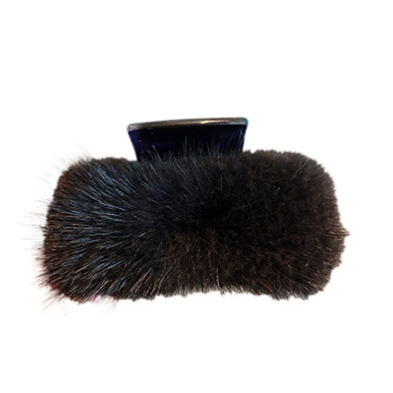 

winter New Women Girls Cute Colorful Soft Real Mink fur Hair Claws Sweet Plush Headband hair Clips Fashion Hair Accessories
