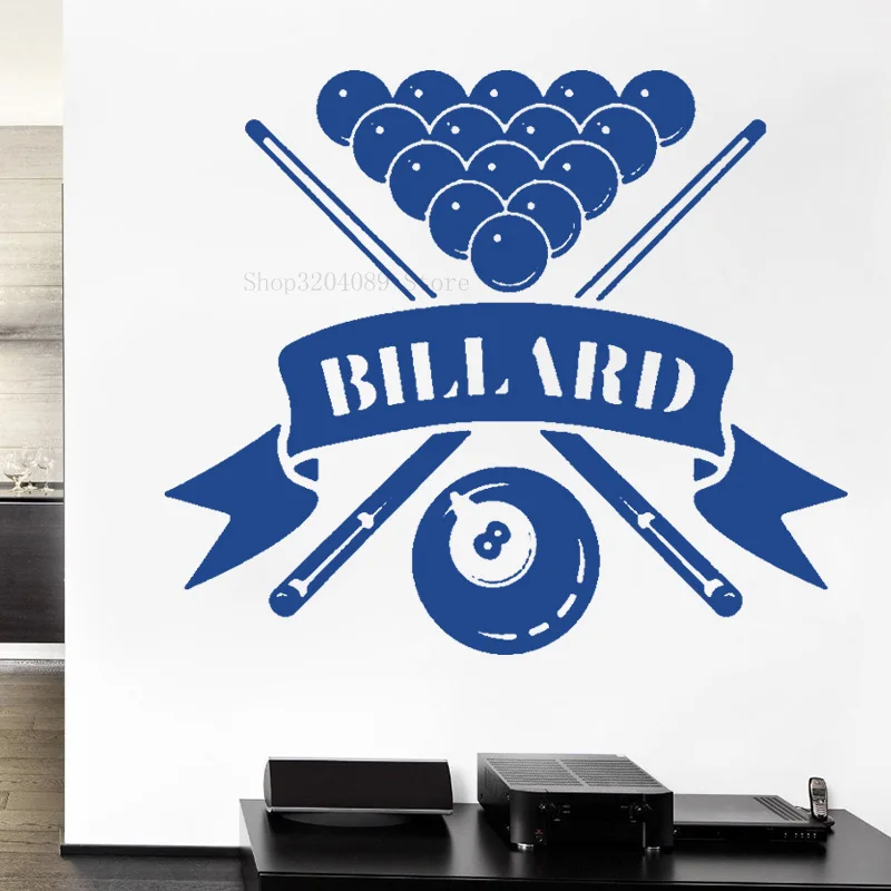 Интересная Наклейка на стену в виде восьми шаров бильярда силуэт виниловый
