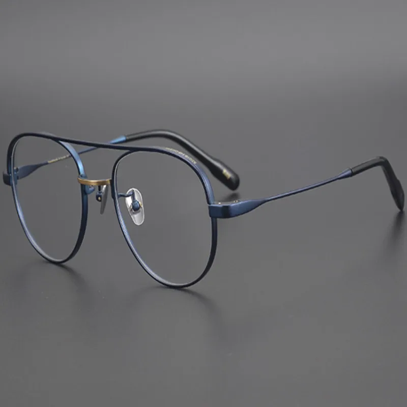 

Очки для близорукости для мужчин и женщин, оптические японские ретро очки ручной работы из чистого титана, с защитой от царапин, для работы за компьютером