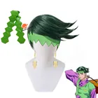 Аниме приключения Джоджо кисибэ Рохан зеленое короткое подставки под парик повязка Errings термостойкие волокна волоса с Кепки