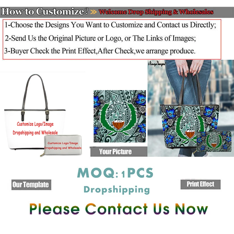 

Noisydesigns 2Pcs Luxury Woman Handbag and Purse Set Pretty Pohnpei and Polynesia Plumeria Print Leather Tote Bag for Woman Sac
