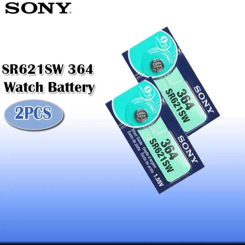 Аккумулятор для часов Sony 364 2 шт./лот 100% оригинал 1 55 в с оксидом серебра SR621SW V364 SR60