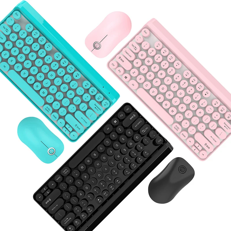 

2.4G Wireless Keyboard And Mouse Set Protable Mini Keyboard Mouse Combo Brightness Adjustable For PC Computer